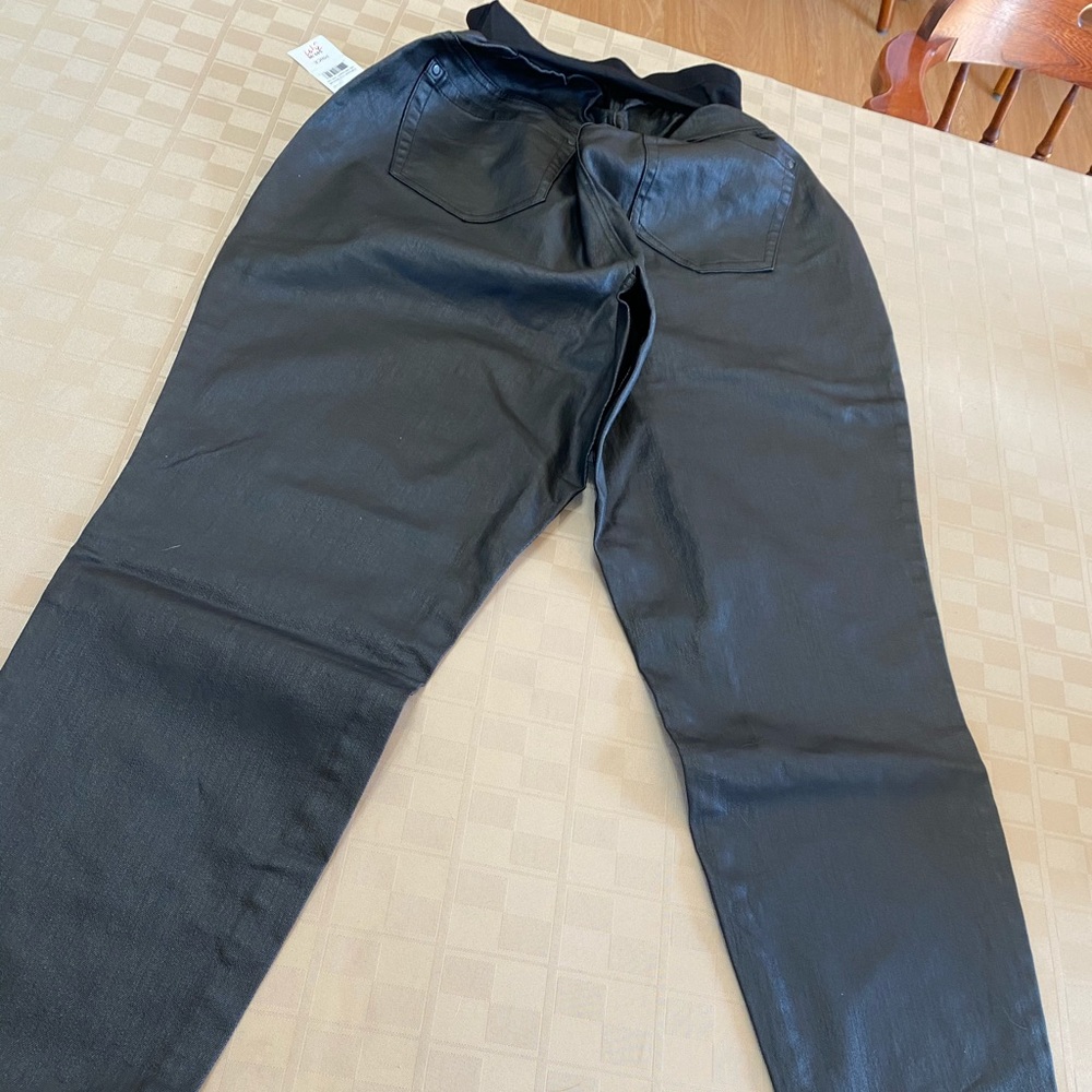 NWT Women’s Indigo Blue Black Maternity Pants 1X Extra Large Tapered 36 X 27.5